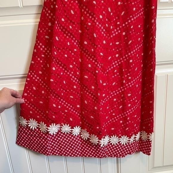 Vintage Eloise Curtis 60’s daisy, gingham and lace 2 piece maxi dress size small - Picture 3 of 16